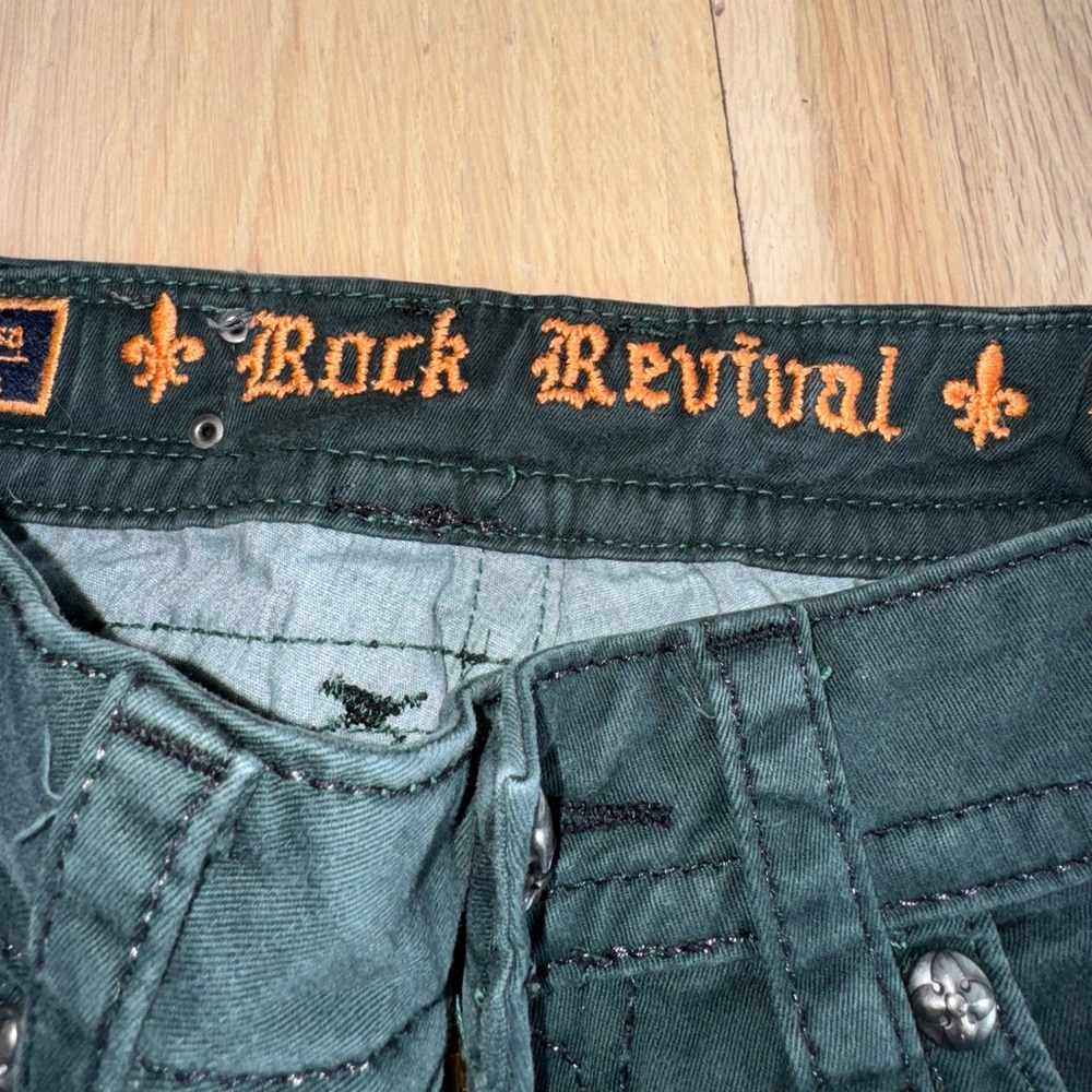 Rock Revival Jen Skinny Jeans Dark Green Size 27 - Picture 4 of 6